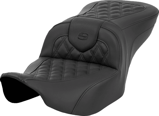 SADDLEMEN 0801-2038 Heated Roadsofa™ Seat - Lattice Stitch - w/o Backrest - FLT/FLH '23-'24