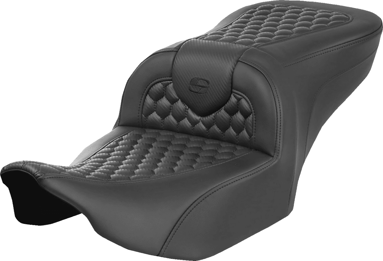 SADDLEMEN 0801-2048 Heated RoadSofa™ Seat - Honeycomb Stitch - w/o Backrest - FLH/FLT '23-'24