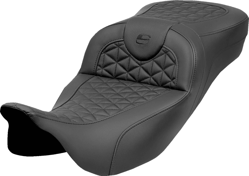 SADDLEMEN 0801-2054 RoadSofa™ Tri Gripper Seat - Extended Reach - w/o Backrest - FLH/FLT '08-'25 — image 1 of 2