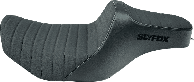 SLYFOX 08012056 High Noon Seat - Vinyl - Classic Stitch - Black Logo - FLH/FLT '23-'24 — image 1 of 4