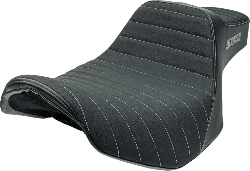 SLYFOX 08012057 High Noon Seat - Vinyl - Classic Stitch - Gray Logo - FLH/FLT '23-'24 — image 2 of 6