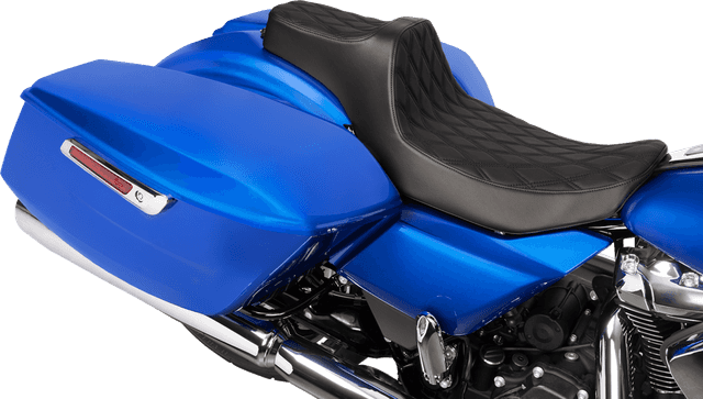 DRAG SPECIALTIES SEATS 0801-2059 Extended Reach Predator III Seat - Vinyl - Black Double Diamond Stitch - FLH/FLT '23-'25 — image 3 of 4