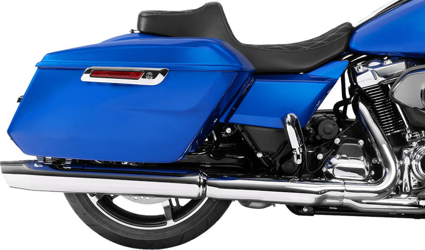 DRAG SPECIALTIES SEATS 0801-2060 Extended Reach Predator III Seat - Vinyl - Silver Double Diamond Stitch - FLT/FLH '23-'25 — image 4 of 4