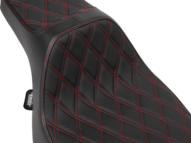 DRAG SPECIALTIES SEATS 0801-2061 Extended Reach Predator III Seat - Vinyl - Red Double Diamond Stitch - FLT/FLH '23-'25 — image 2 of 4