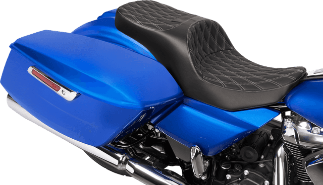 DRAG SPECIALTIES SEATS 0801-2099 Freedom Seat - Black - Vinyl - Silver Double Diamond Stitch - FLT/FLH '23-'25 — image 3 of 4