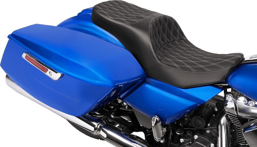 DRAG SPECIALTIES SEATS 0801-2099 Freedom Seat - Black - Vinyl - Silver Double Diamond Stitch - FLT/FLH '23-'25 — image 3 of 4