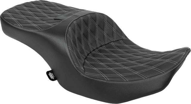 DRAG SPECIALTIES SEATS 0801-2099 Freedom Seat - Black - Vinyl - Silver Double Diamond Stitch - FLT/FLH '23-'25 — image 1 of 4