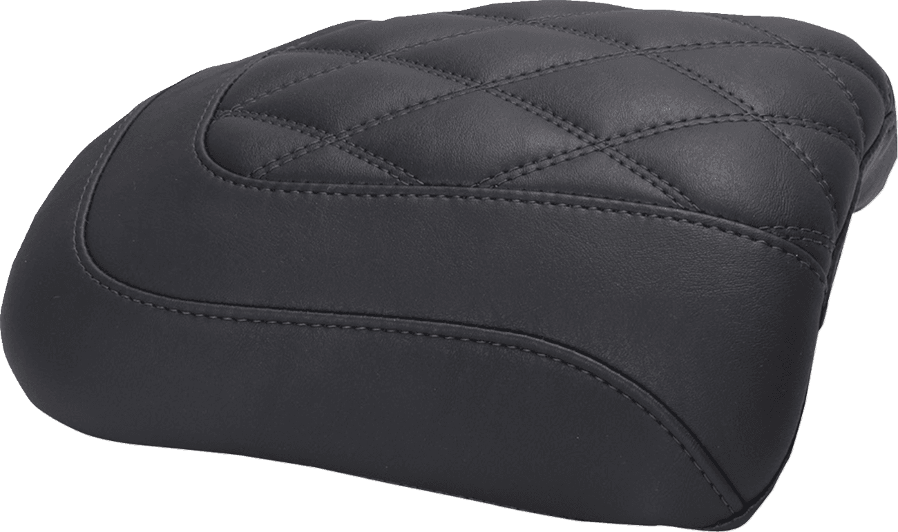 MUSTANG 0801-2109 Padded Passenger Seat Cowl - Double Diamond - Black Stitch - FLT/FLH '23-'25