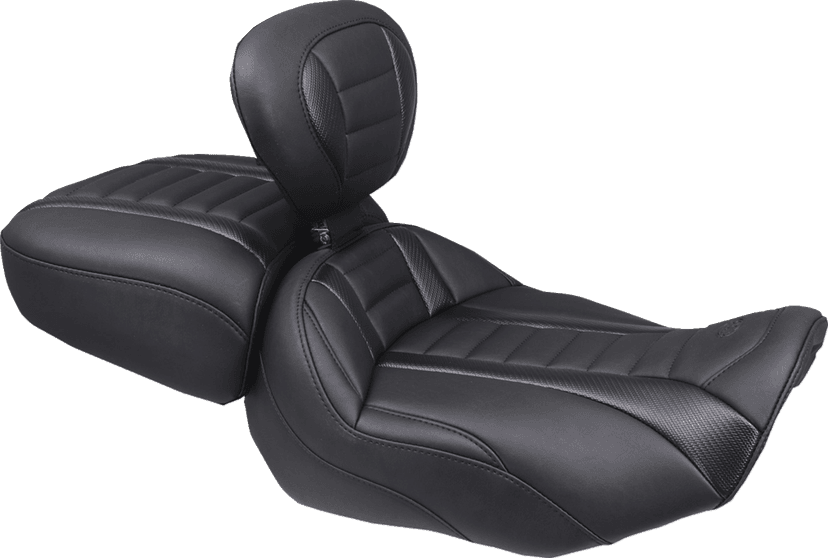 MUSTANG 0801-2119 Deluxe Passenger Seat - Wide - Black Stitch - FLT/FLH '23-'25 — image 2 of 3