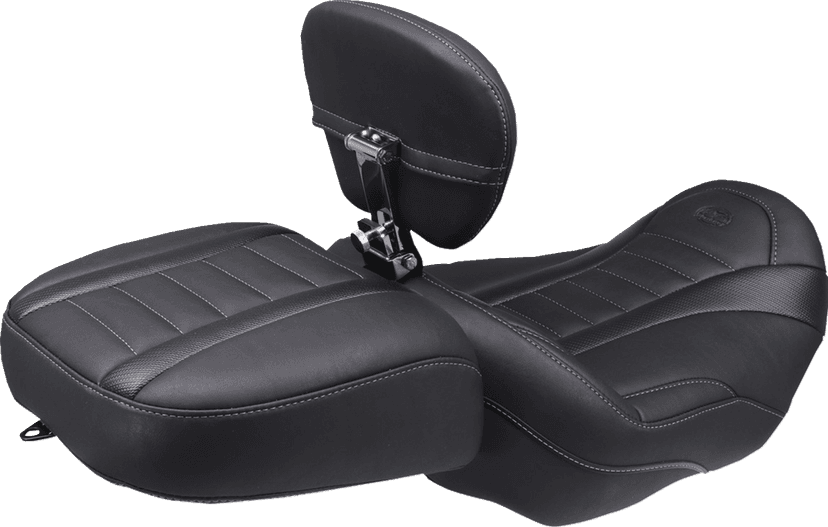 MUSTANG 0801-2120 Deluxe Passenger Seat - Wide - Gunmetal Stitch - FLT/FLH '23-'25 — image 5 of 5