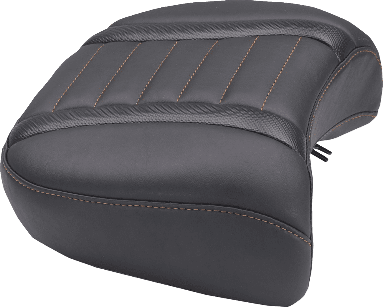MUSTANG 0801-2121 Deluxe Passenger Seat - Wide - Mandarin Orange Stitch - FLT/FLH '23-'25