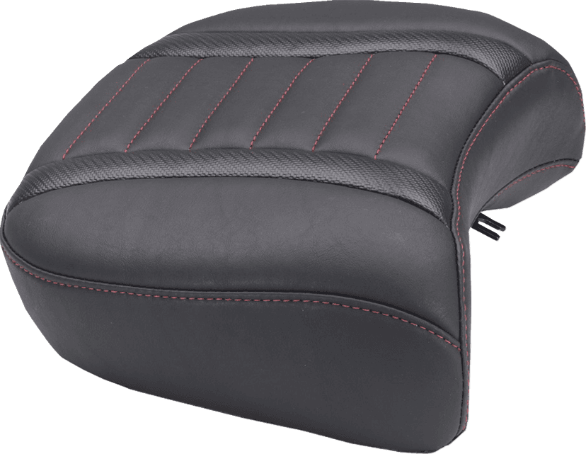 MUSTANG 0801-2124 Deluxe Passenger Seat - Wide - Dark Cherry Stitch - FLT/FLH '23-'25 — image 1 of 2