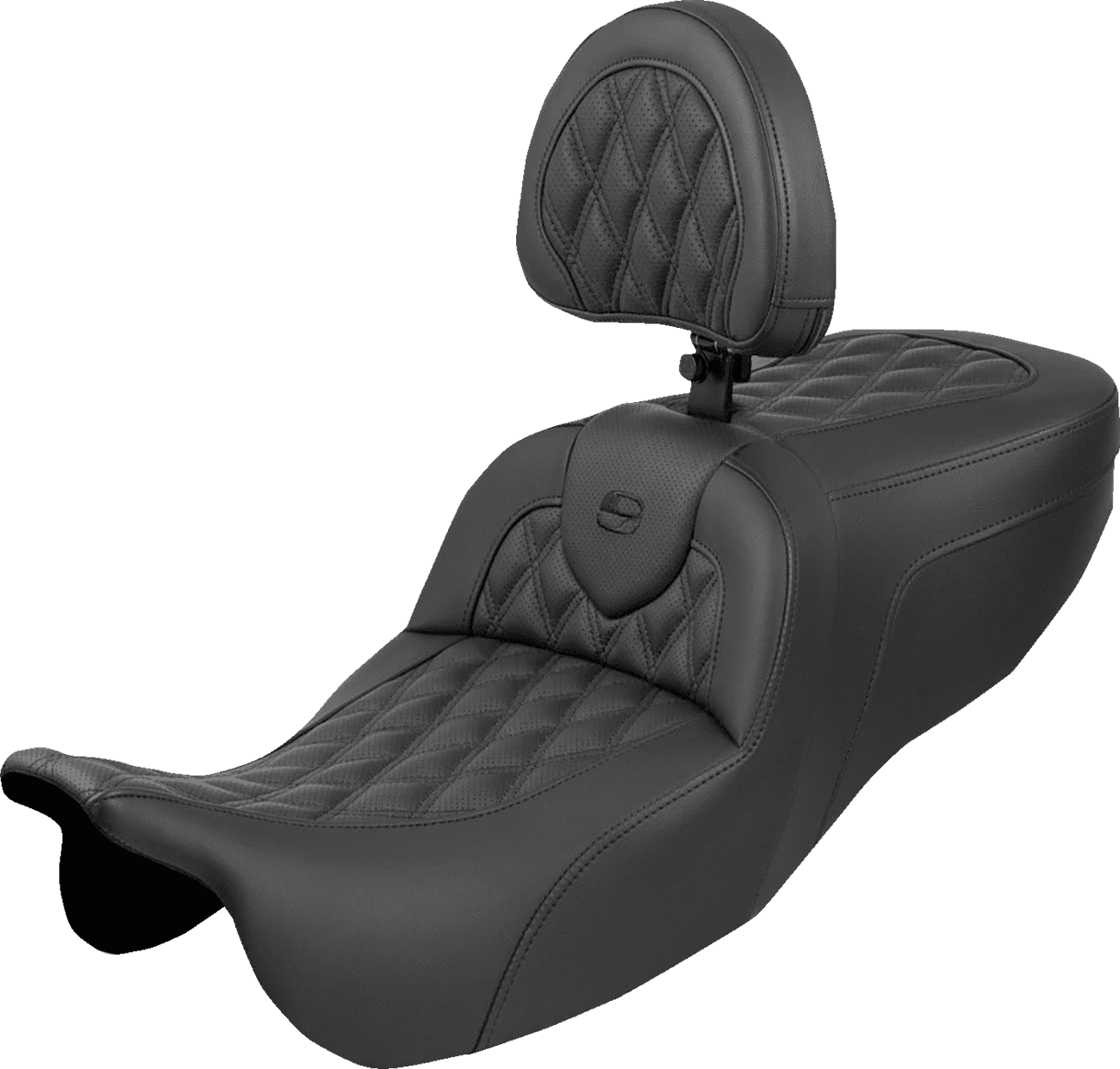 SADDLEMEN 0801-2139 Roadsofa™ Seat - with Backrest - Lattice Stitch - FLRT/FLTRT '15-'25