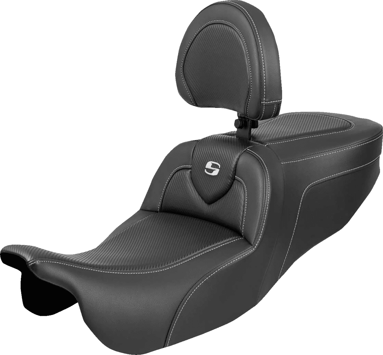 SADDLEMEN 0801-2141 Roadsofa™ Seat - with Backrest - Carbon Fiber - FLRT/FLTRT '15-'25