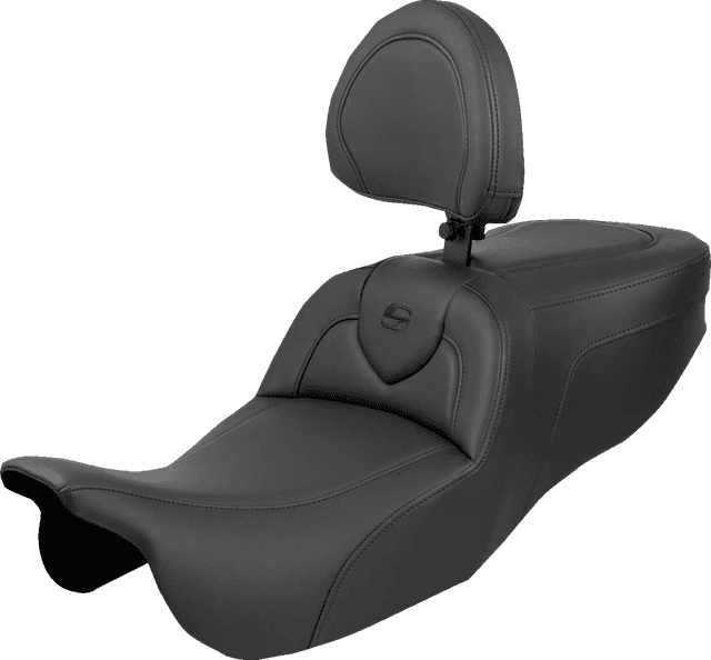 SADDLEMEN 0801-2143 Roadsofa™ Seat - with Backrest - Plain - FLRT/FLTRT '15-'25