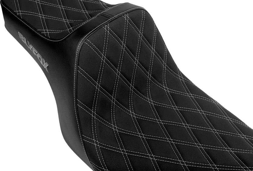 SLYFOX 08012149 High Noon Seat - Double Diamond - Silver Logo - Silver Stitch - FLH/FLT '97-'07 — image 2 of 2