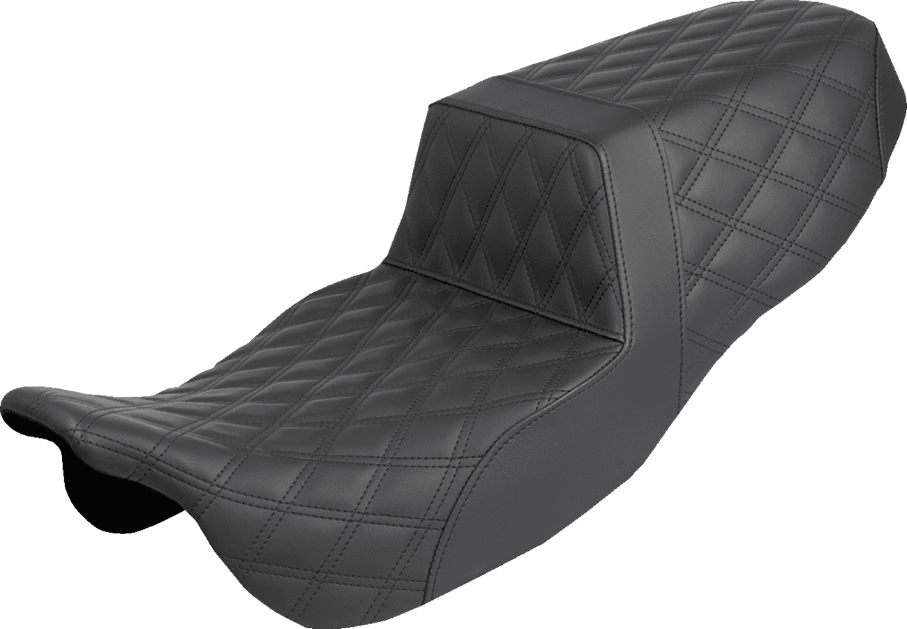SADDLEMEN 0801-2158 Step-Up Seat - Full Lattice Stitch - FLRT/FLTRT '15-'25