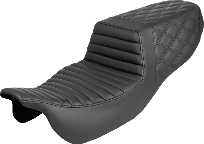 SADDLEMEN 0801-2159 Step-Up Seat - Front Tuck-n-Roll/Rear Lattice Stitch - FLRT/FLTRT '15-'25
