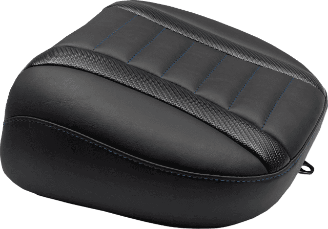 MUSTANG 0801-2165 Deluxe Touring Passenger Seat - Sky Blue Stitch - FLT/FLH '23-'25