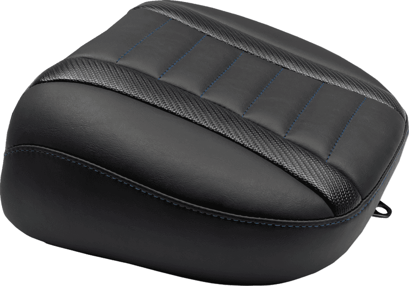 MUSTANG 0801-2165 Deluxe Touring Passenger Seat - Sky Blue Stitch - FLT/FLH '23-'25