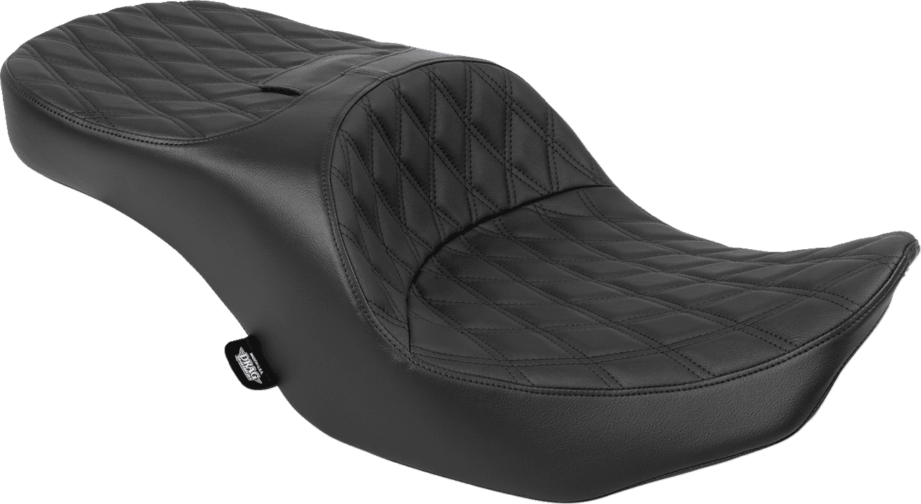DRAG SPECIALTIES SEATS 0801-2167 Forward Position Freedom Seat - Vinyl - Black Double Diamond Stitch - FLH/FLT '23-'25