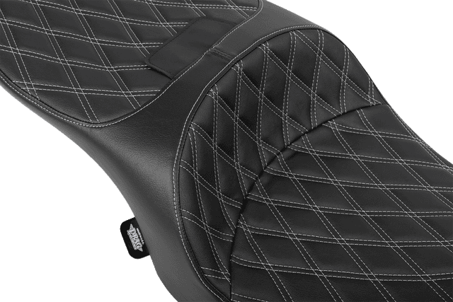 DRAG SPECIALTIES SEATS 0801-2168 Forward Position Freedom Seat - Vinyl - Silver Double Diamond Stitch - FLH/FLT '23-'25 — image 4 of 4