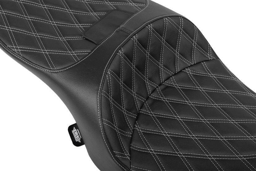 DRAG SPECIALTIES SEATS 0801-2168 Forward Position Freedom Seat - Vinyl - Silver Double Diamond Stitch - FLH/FLT '23-'25 — image 4 of 4