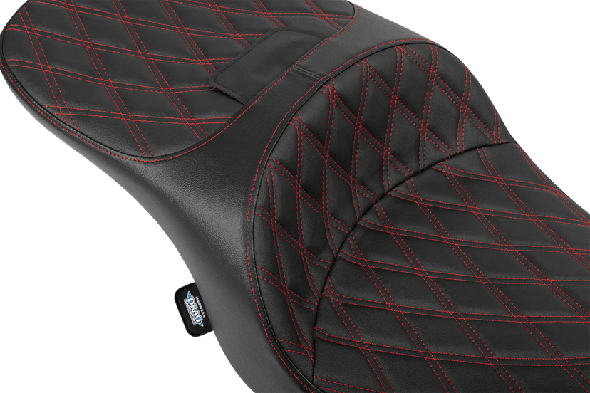 DRAG SPECIALTIES SEATS 0801-2170 Forward Position Freedom Seat - Vinyl - Red Double Diamond Stitch - FLH/FLT '23-'25 — image 2 of 4