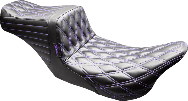 LE PERA 0801-2173 Tailwhip Seat - Black - Double Diamond - Purple Stitch - FLT/FLH '08-'23