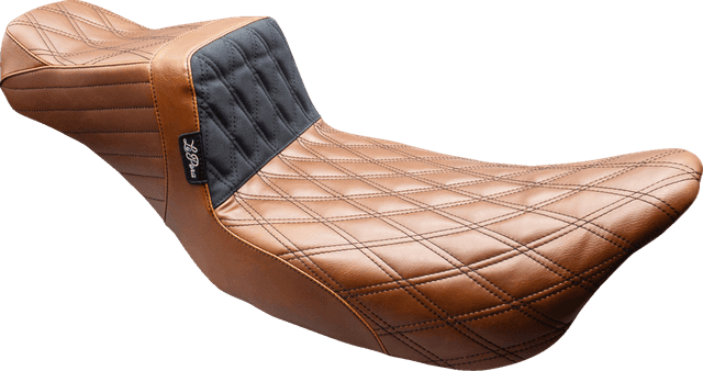 LE PERA 0801-2179 Tailwhip Daddy Long Legs Seat - Brown - Black Double Diamond Stitch - FLT/FLH '08-'23