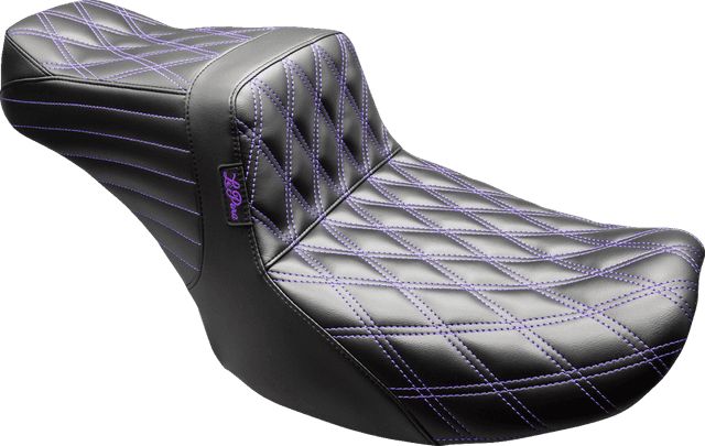 LE PERA 0801-2180 Tailwhip Seat - Black - Double Diamond - Purple Stitch - FLT/FLH '24-'25