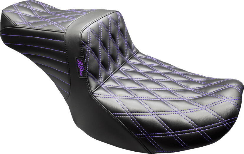 LE PERA 0801-2180 Tailwhip Seat - Black - Double Diamond - Purple Stitch - FLT/FLH '24-'25