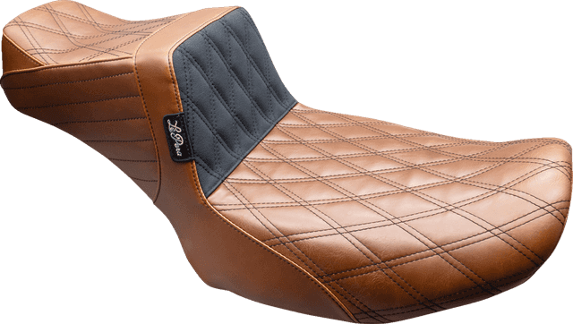 LE PERA 0801-2183 Tailwhip Daddy Long Legs Seat - Brown - Black Double Diamond Stitch - FLT/FLH '24-'25