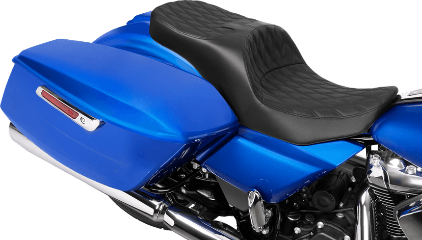 DRAG SPECIALTIES SEATS 0801-2184 Forward Position Freedom Seat - Vinyl/Solar Leather - Black Double Diamond Stitch - FLH/FLT '23-'25 — image 3 of 4