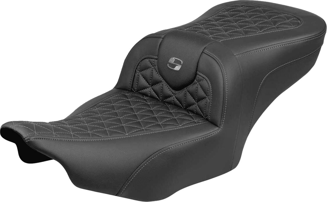 SADDLEMEN 0801-2220 Roadsofa™ Seat - without Backrest - Gray Stitch - FLH/FLT '23-'25