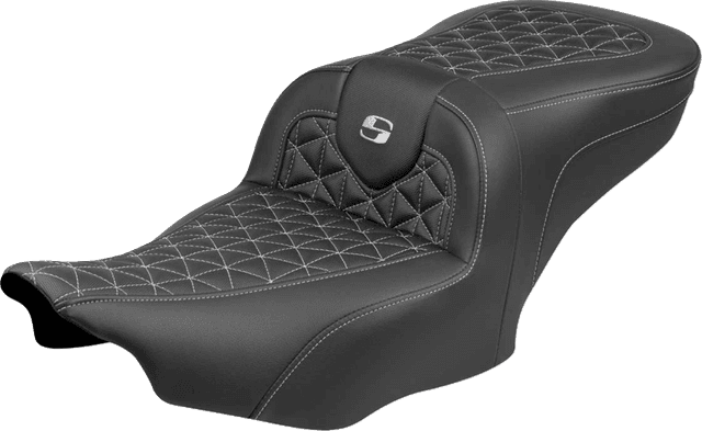 SADDLEMEN 0801-2223 Roadsofa™ Seat - without Backrest - Silver Stitch - FLH/FLT '23-'25