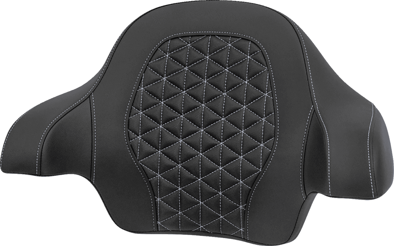 SADDLEMEN 0801-2253 Tour-Pak® Passenger Pad - Tri-Gripper - Silver Stitch - FLH/FLT '14-'25