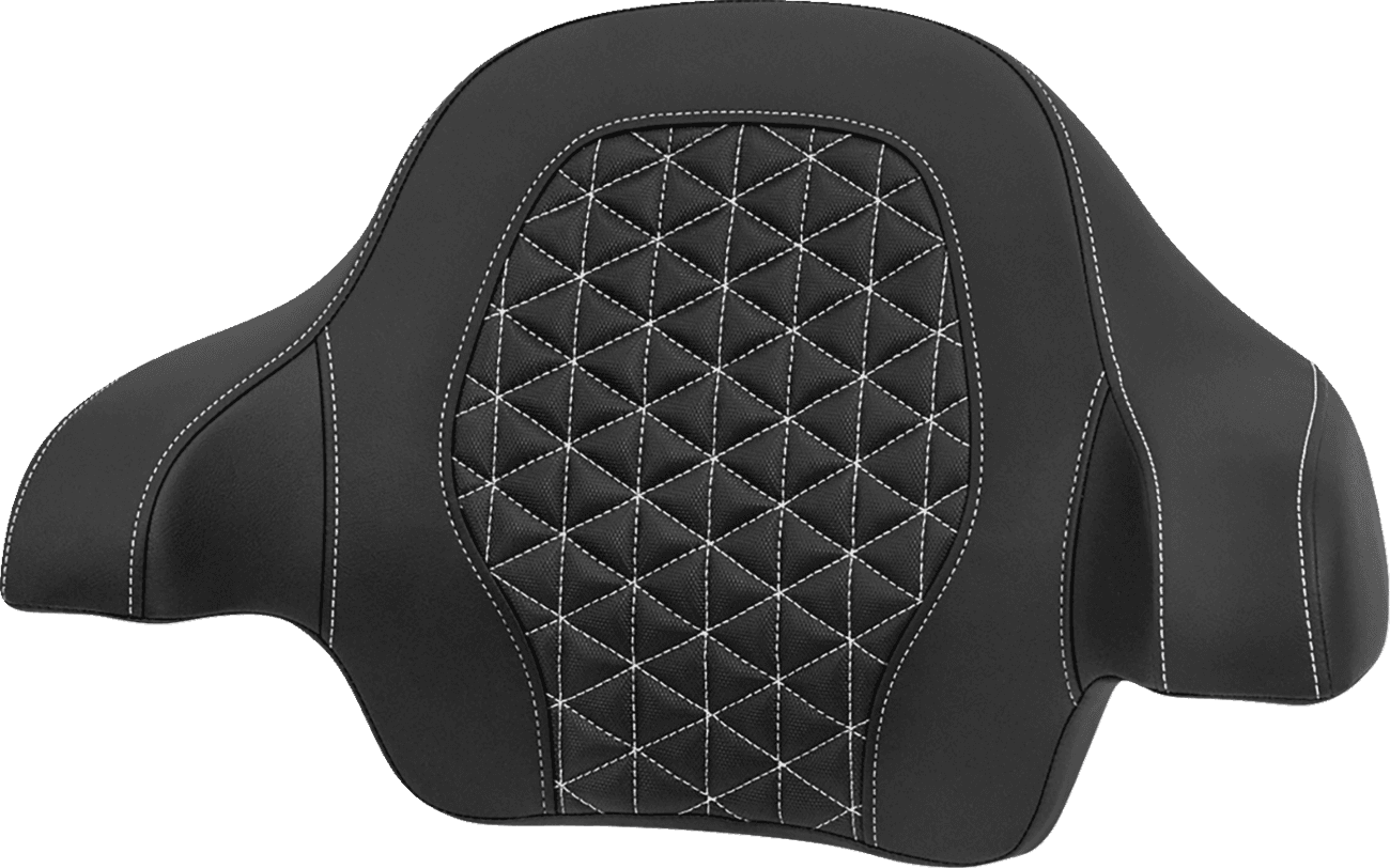 SADDLEMEN 0801-2254 Tour-Pak® Passenger Pad - Tri-Gripper - White Stitch - FLH/FLT '14-'25