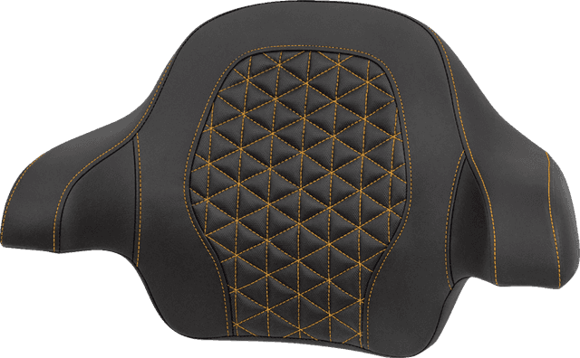 SADDLEMEN 0801-2255 Tour-Pak® Passenger Pad - Tri-Gripper - Gold Stitch - FLH/FLT '14-'25