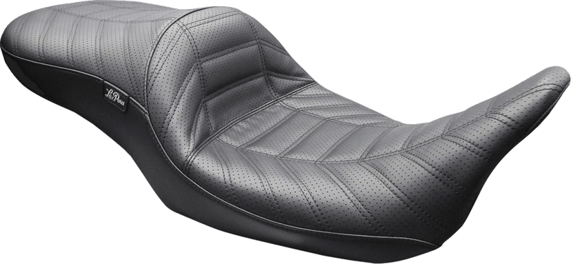 LE PERA 0801-2290 Maverick Seat - without Backrest - Indy Stitch - Black - FLT/FLH '08-'25