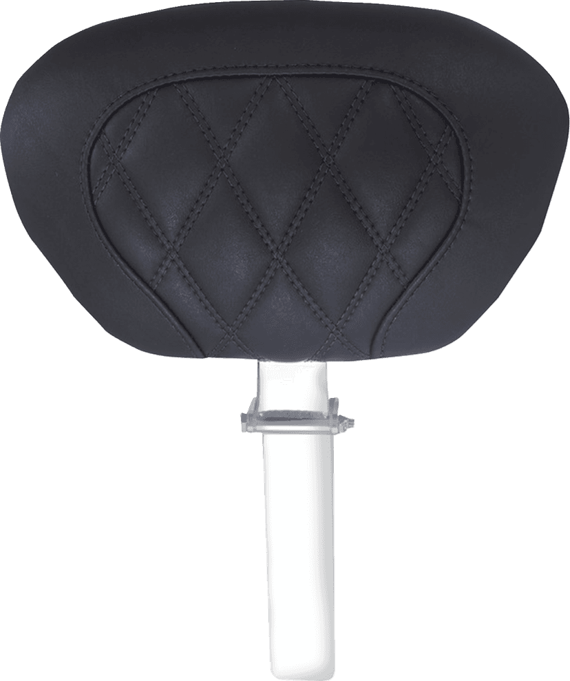 MUSTANG 0801-2306 Driver Backrest - Double Diamond - Black Stitch - FLH/FLT '08-'25