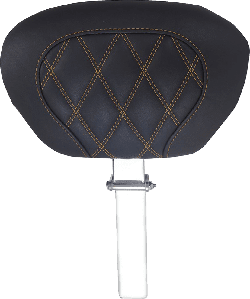 MUSTANG 0801-2311 Driver Backrest - Double Diamond - Toast Stitch - FLH/FLT '08-'25