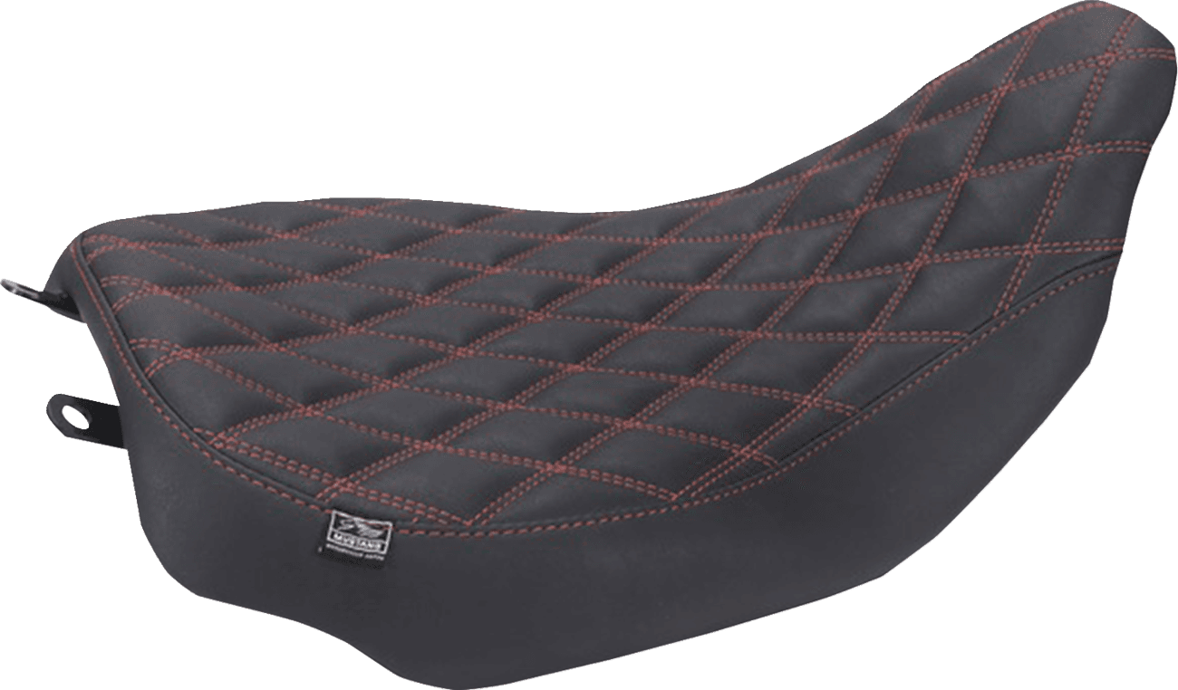 MUSTANG 0801-2321 Runaround™ Solo Seat - Double Diamond - American Beauty Stitch - FLT/FLH '23-'26