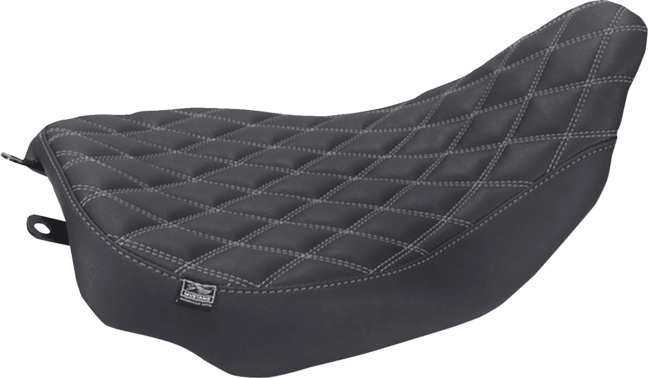 MUSTANG 0801-2324 Runaround™ Solo Seat - Double Diamond - Gun Metal Gray Stitch - FLT/FLH '23-'26
