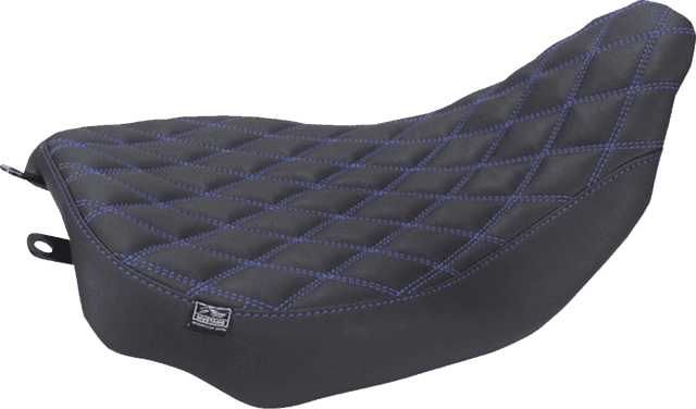 MUSTANG 0801-2325 Runaround™ Solo Seat - Double Diamond - Sky Blue Stitch - FLT/FLH '23-'26