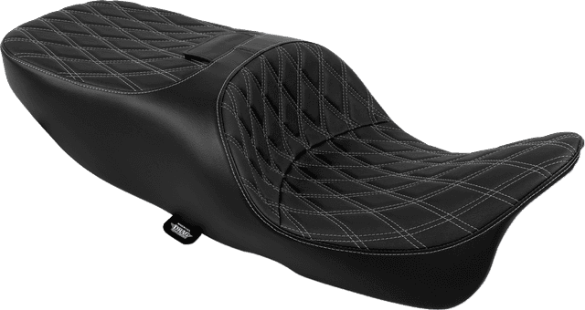 DRAG SPECIALTIES SEATS 0801-2335 Freedom Seat - Vinyl - Double Diamond Silver Stitch - FLRT/FLTRT '15-'25 — image 1 of 2