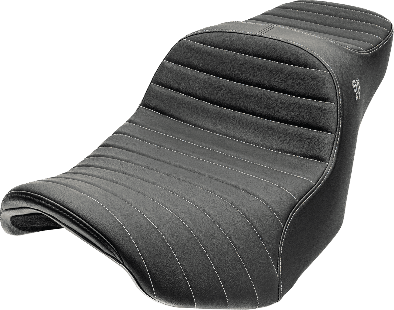 SLYFOX 08012379 Chariot Seat - Silver Classic Stitch - Silver Logo - FLH/FLT '23.5-'26