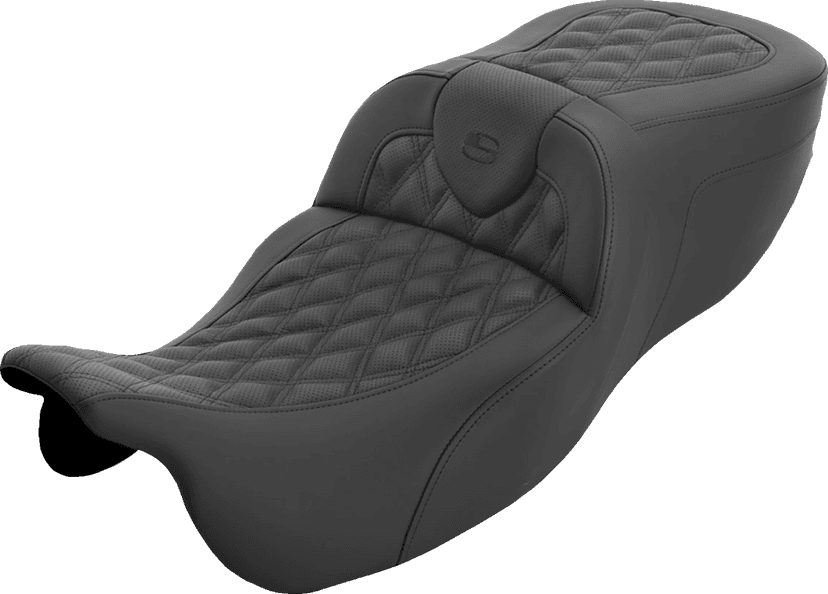 SADDLEMEN 08012416 Roadsofa™ Extended Reach Seat - without Backrest - Lattice Stitch - FLRT/FLTRT '15-'25