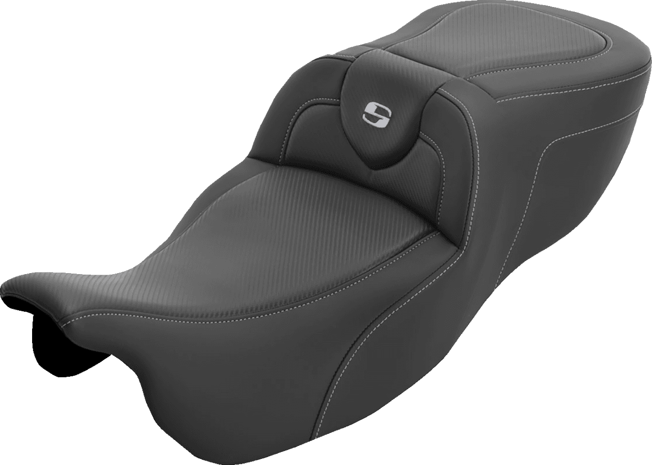 SADDLEMEN 08012418 Roadsofa™ Extended Reach Seat - without Backrest - Carbon Fiber - FLRT/FLTRT '15-'25
