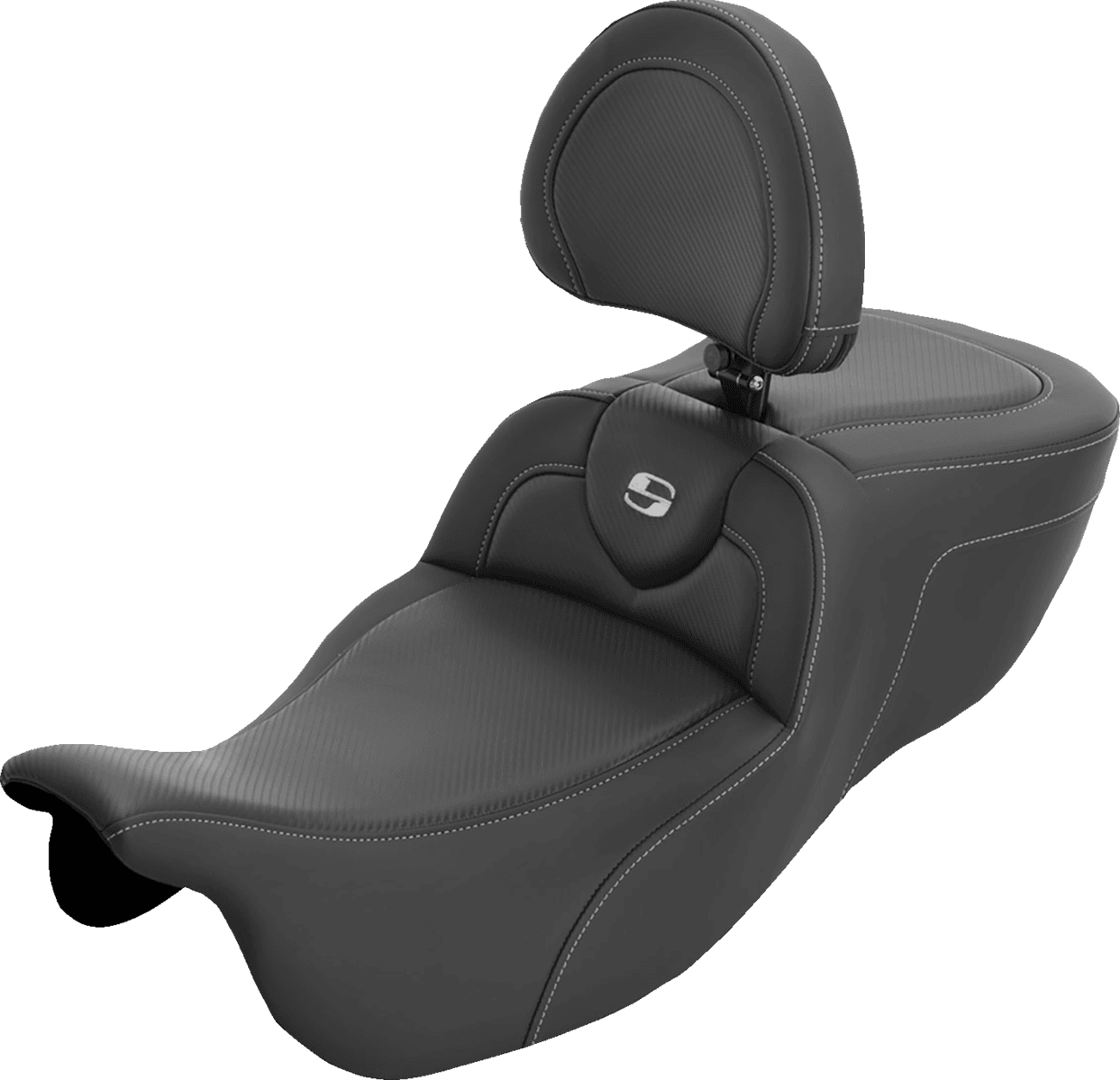SADDLEMEN 08012419 Roadsofa™ Extended Reach Seat - with Backrest - Carbon Fiber - FLRT/FLTRT '15-'25